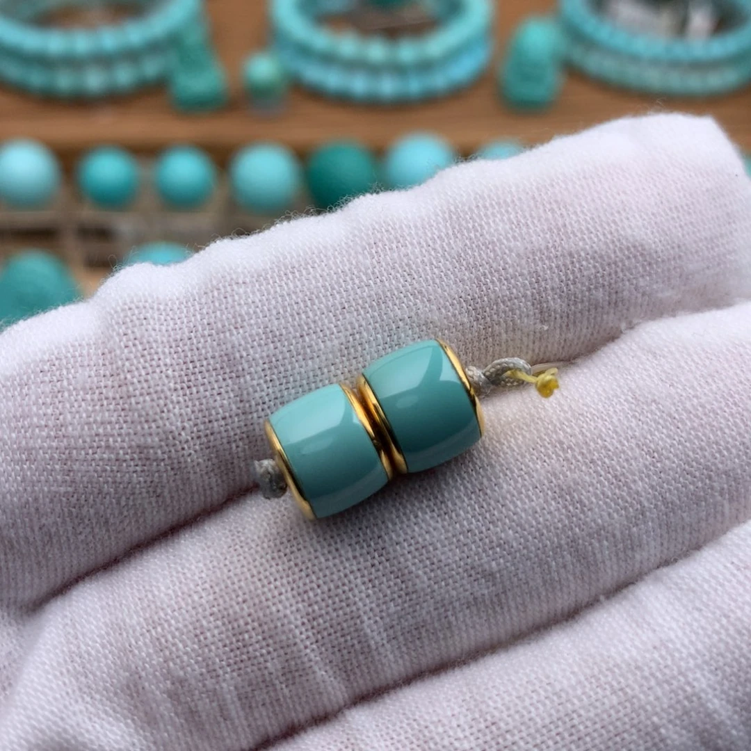 绿松石18K金镶嵌珠宝奇石