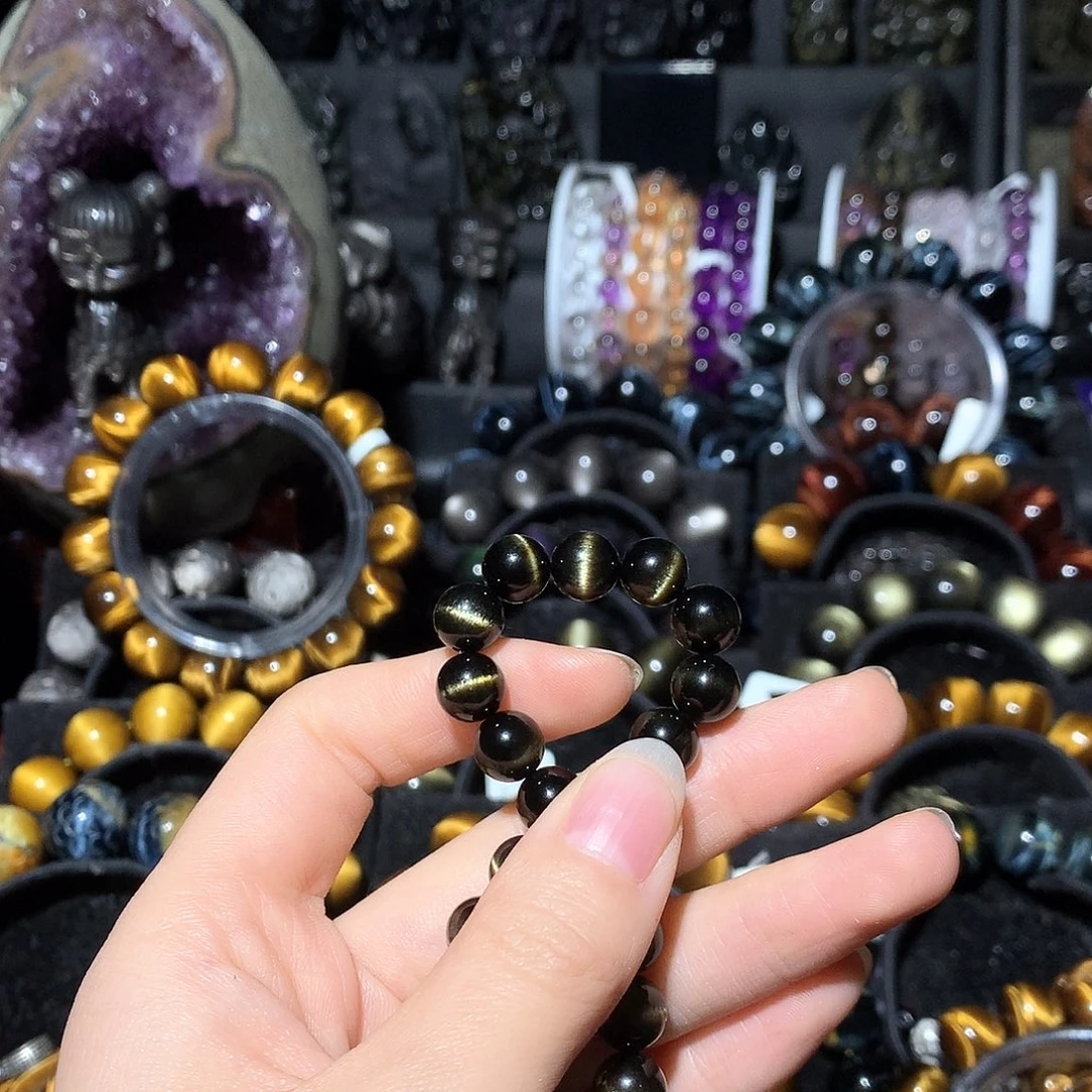 黑曜岩未镶嵌手链敷**叔