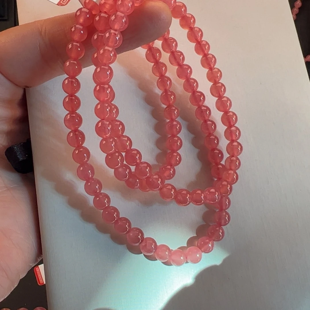 未镶嵌菱锰矿（红纹石）手串