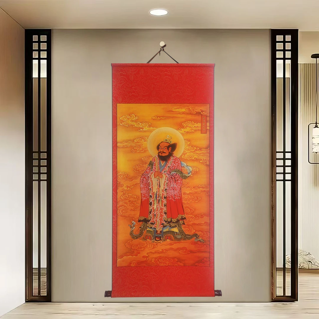 {张天师}60x140cm国风卷轴描金装饰画