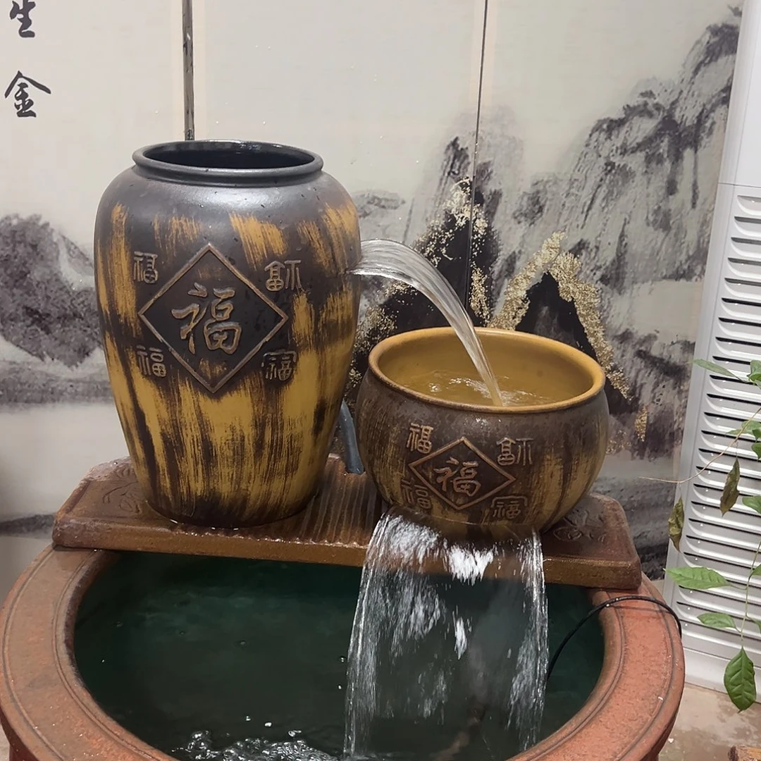 紫砂花盆牵**音流水罐带40瓦泵弯头软管。下进水