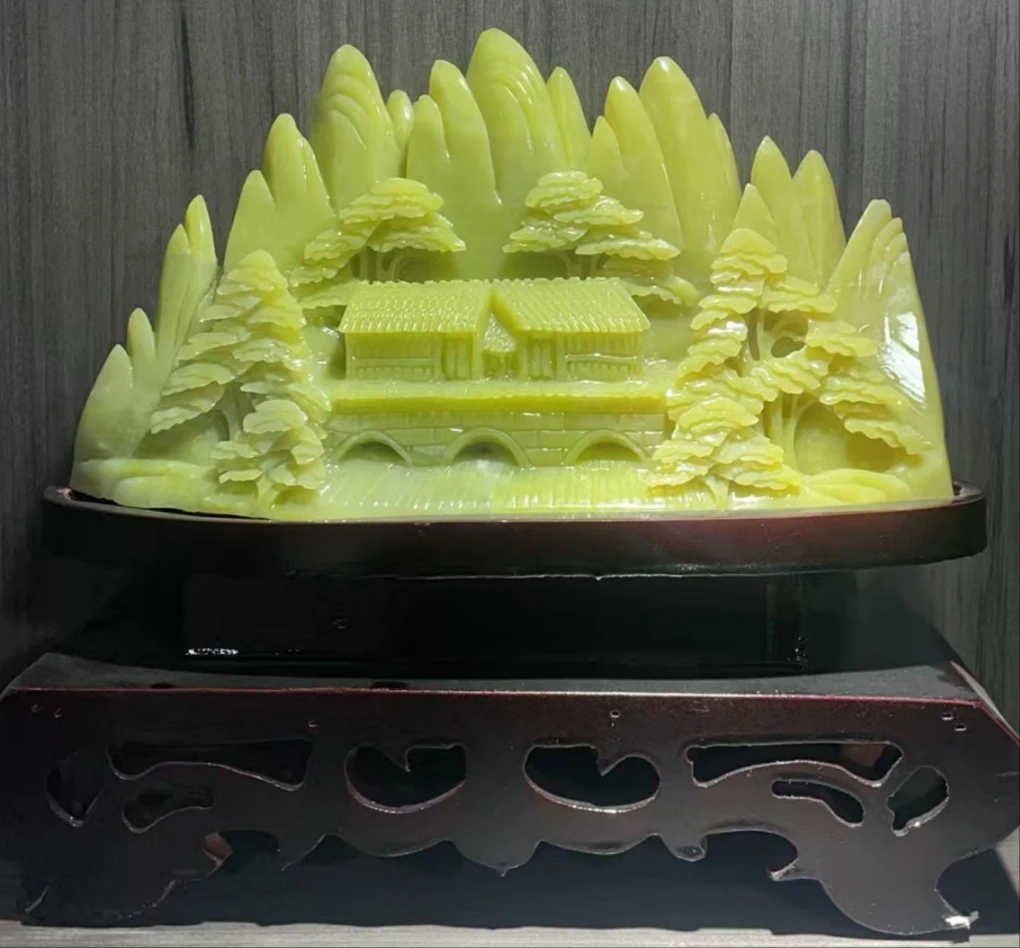 岫岩玉山水摆件家居摆件