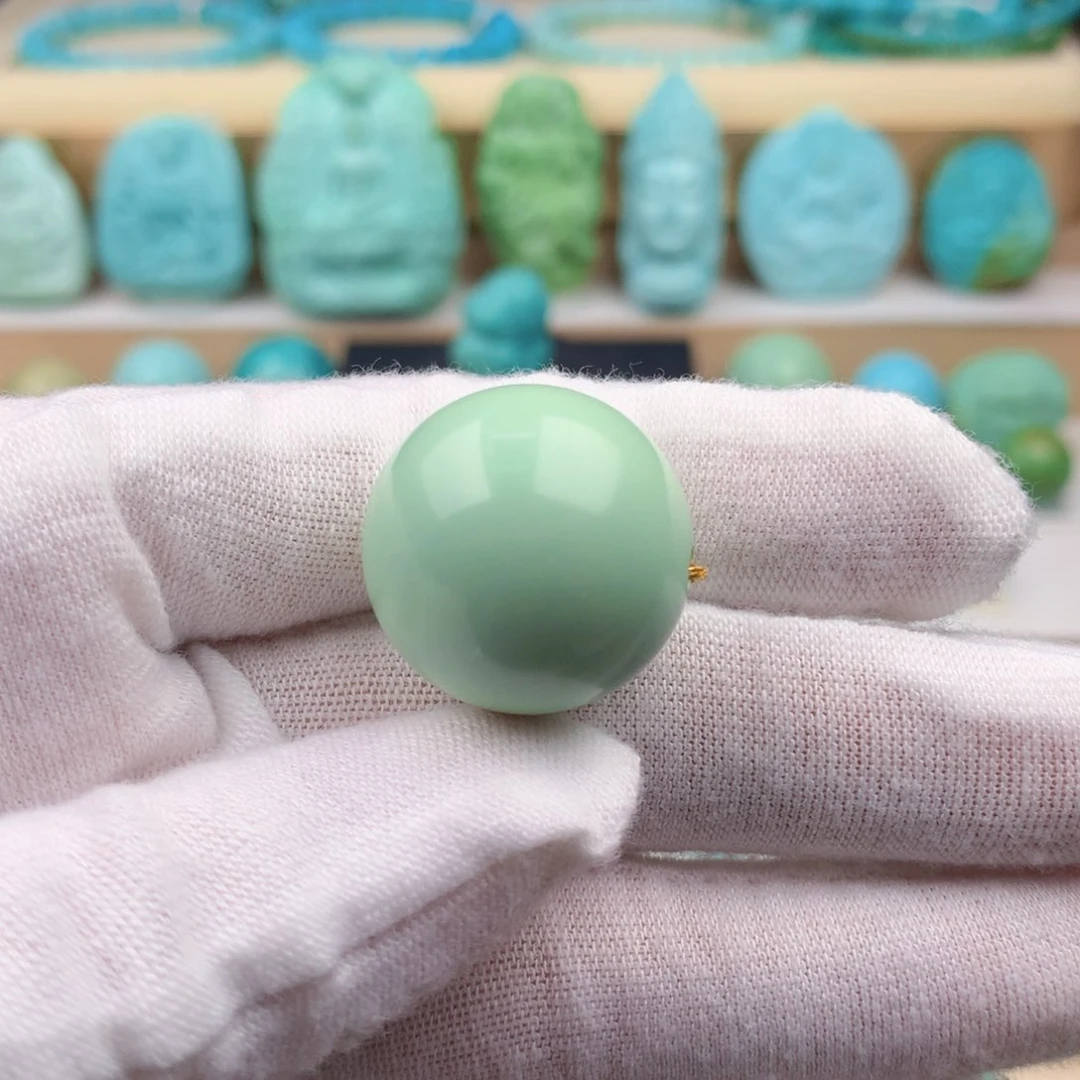 未镶嵌绿松石珠宝奇石21.5mm