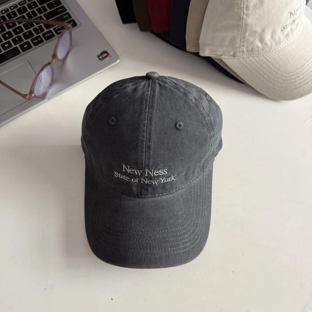 日韩系字母刺绣做旧休闲复古时尚百搭街头软顶款鸭舌帽棒球帽新款