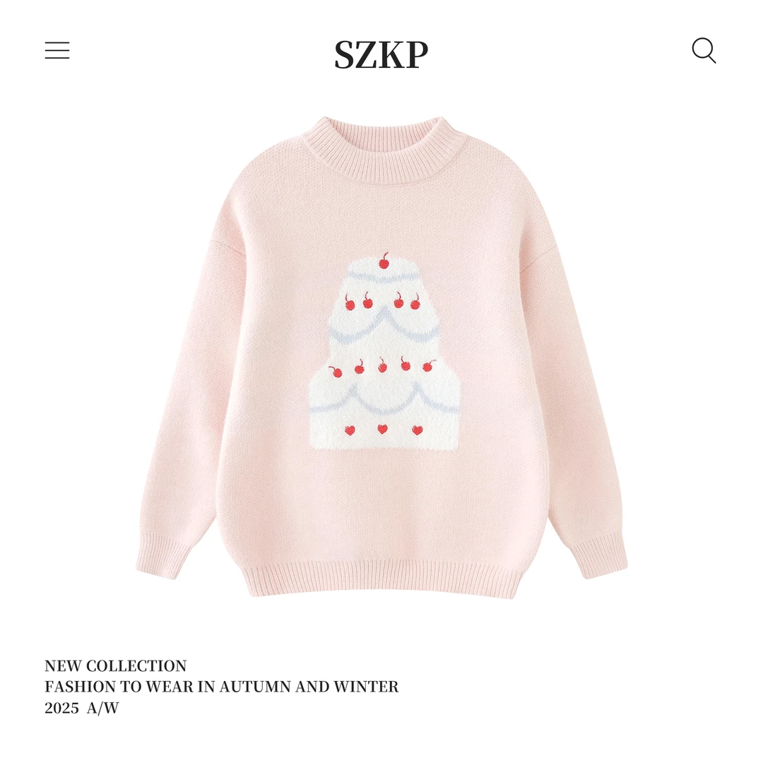SZKP冬季新款女童装保暖上衣中大童休闲时尚儿童毛衣MFYD557250