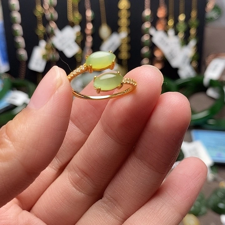 和田玉银S925镶嵌戒指