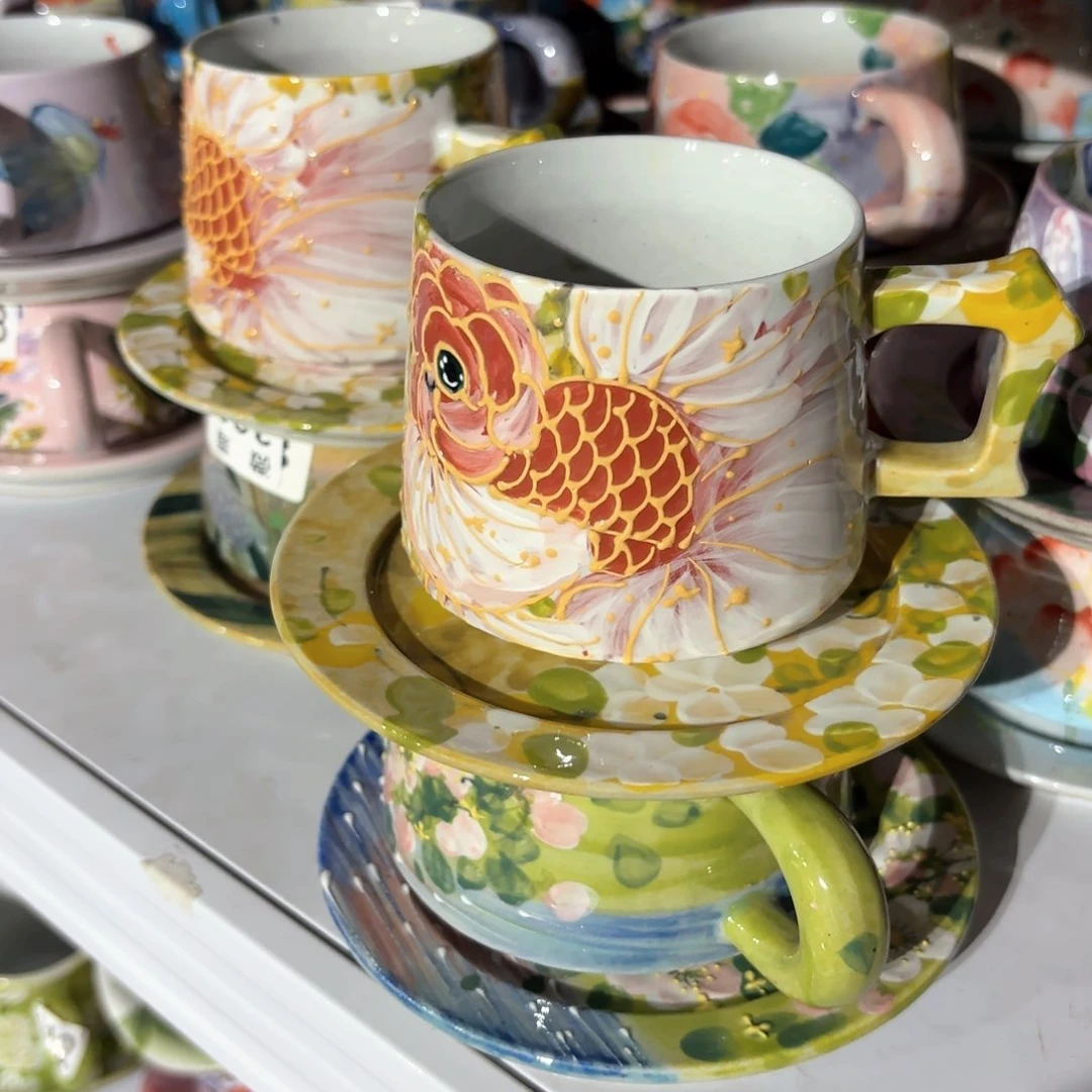 景德镇手绘高温釉下彩陶瓷茶具