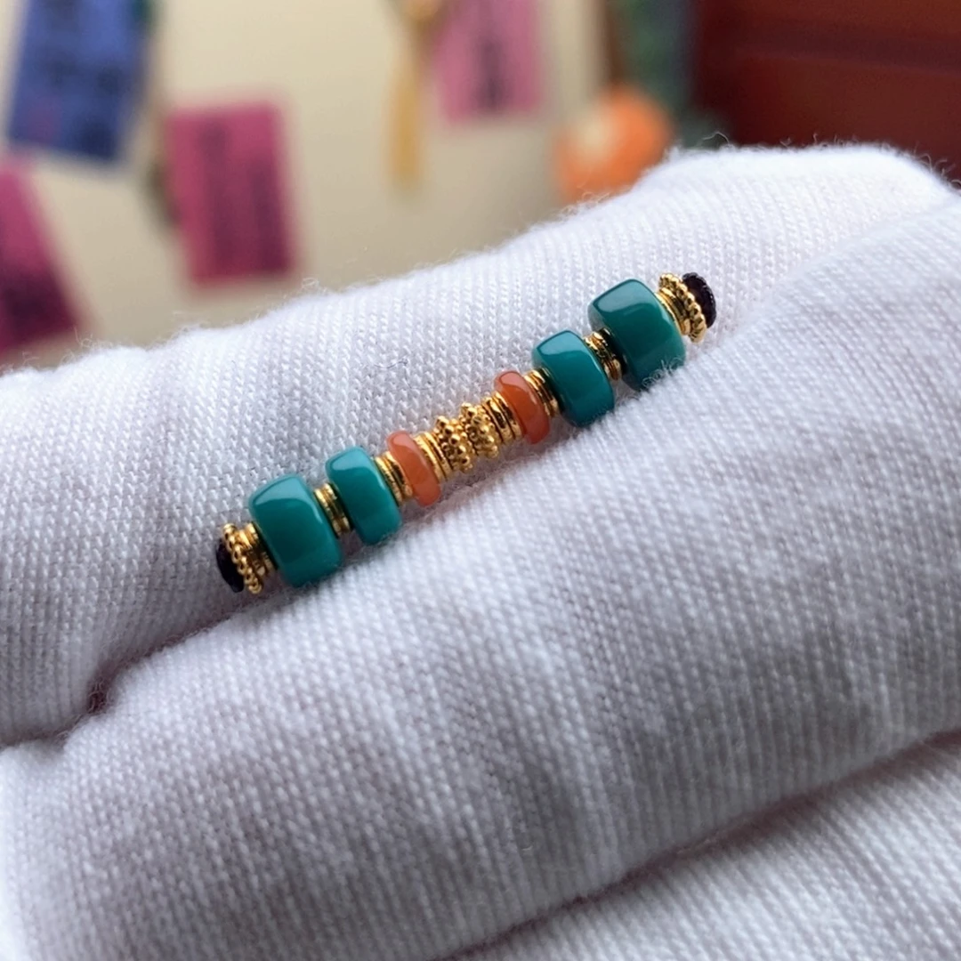 绿松石18K金镶嵌配饰