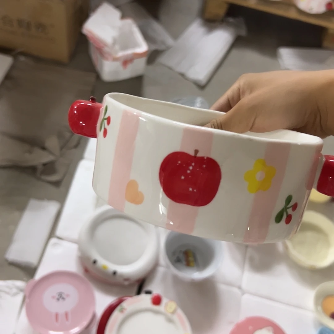 搪瓷微瑕苹果双耳一个