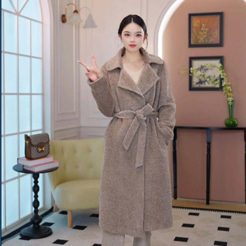 佐尔美秋冬新款 羊驼毛气质优雅长大衣女E24DC23