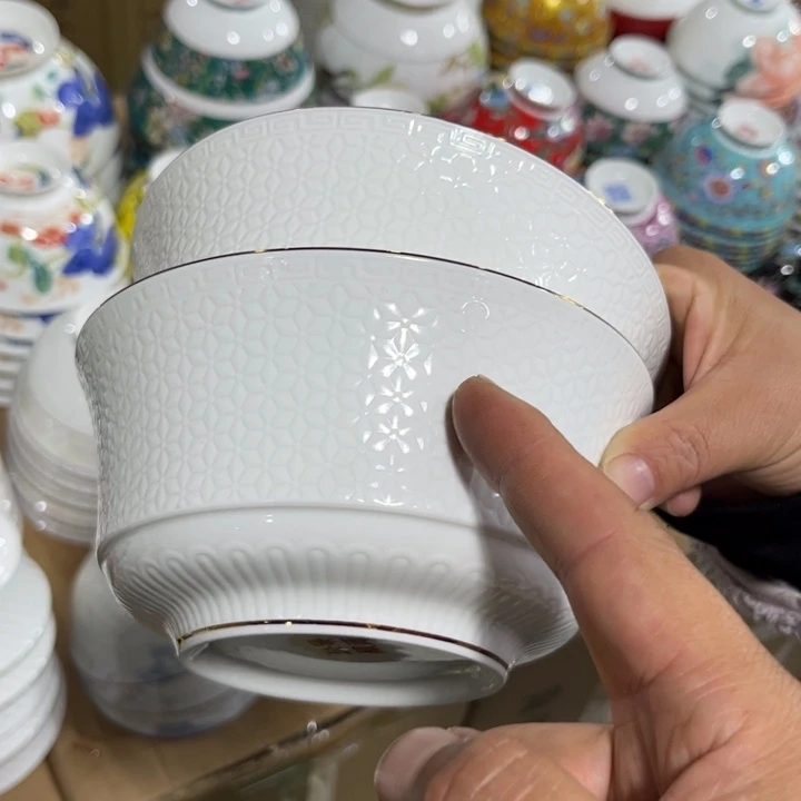 骨瓷六寸面碗二个哇塞