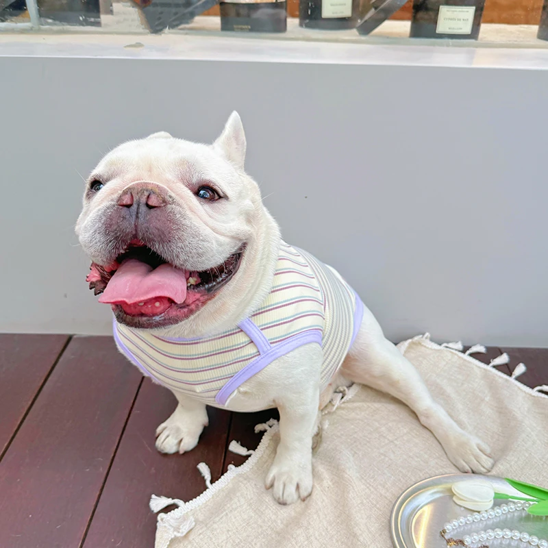 HeyElf法斗衣服狗狗背心宠物巴哥夏季无袖T恤雪纳瑞透气薄款春装