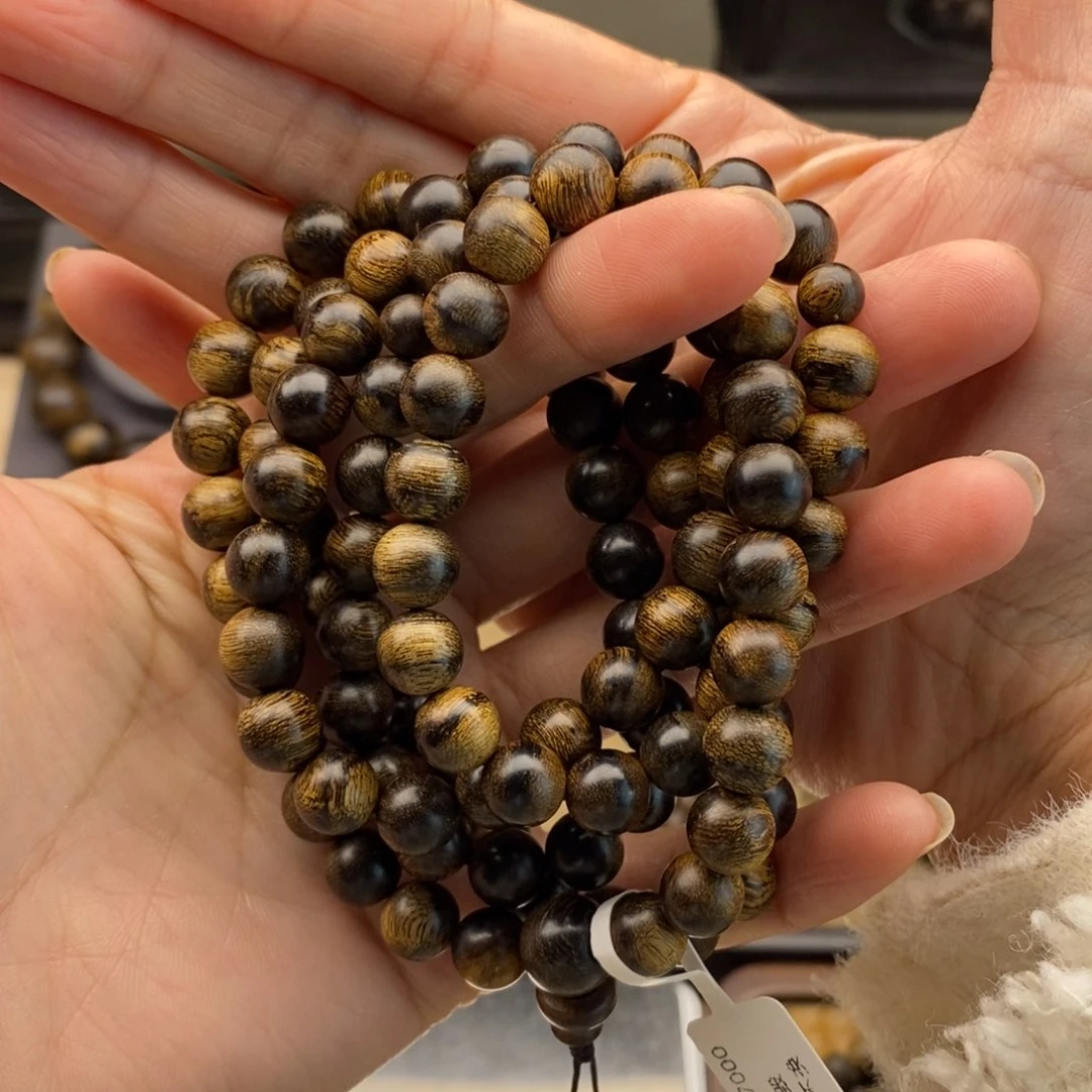 沉香手串奢**生越南芽庄白棋瘤疤0.8