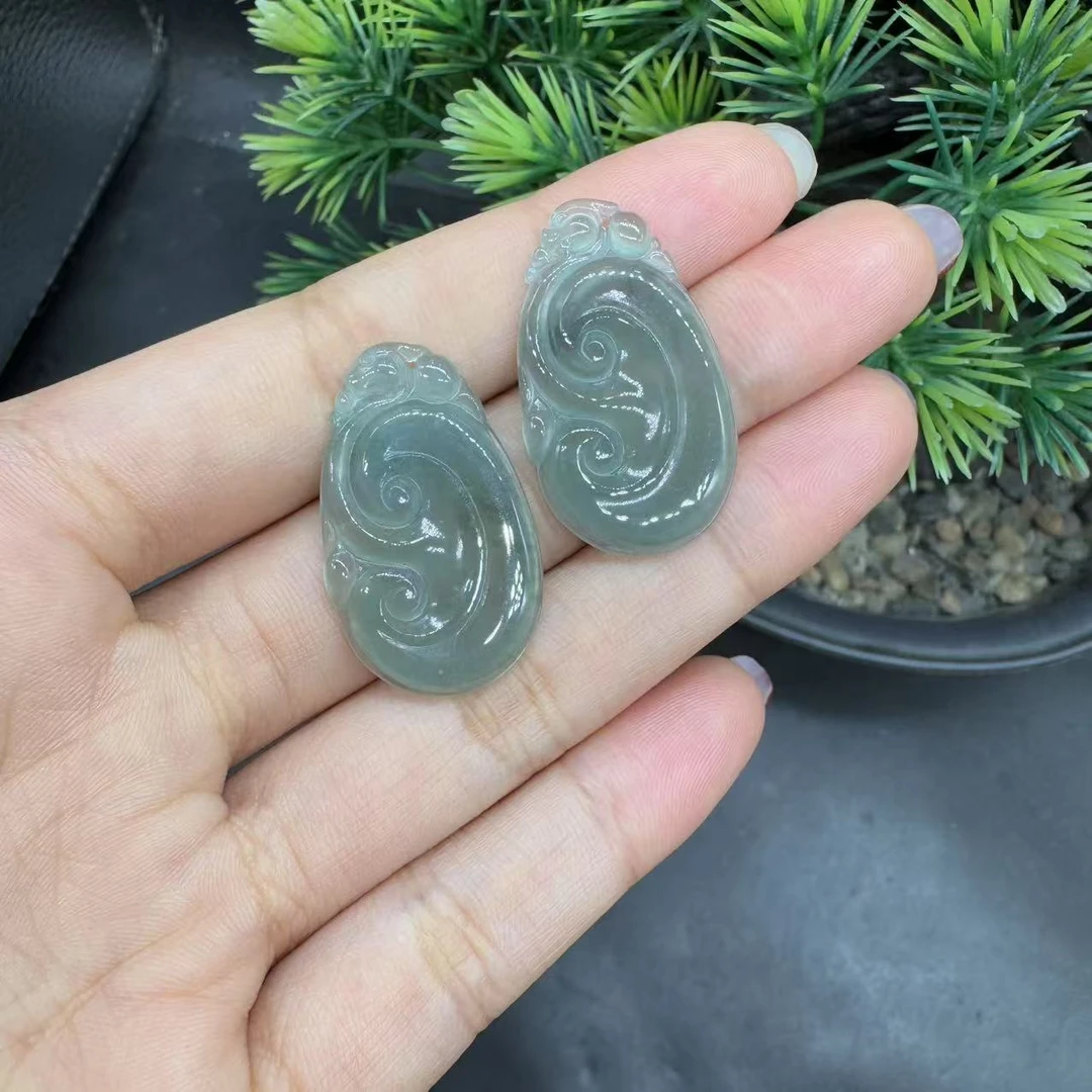 【玉经纶】-30200/Q101-天然A货翡翠如意吊坠-多样性发其一