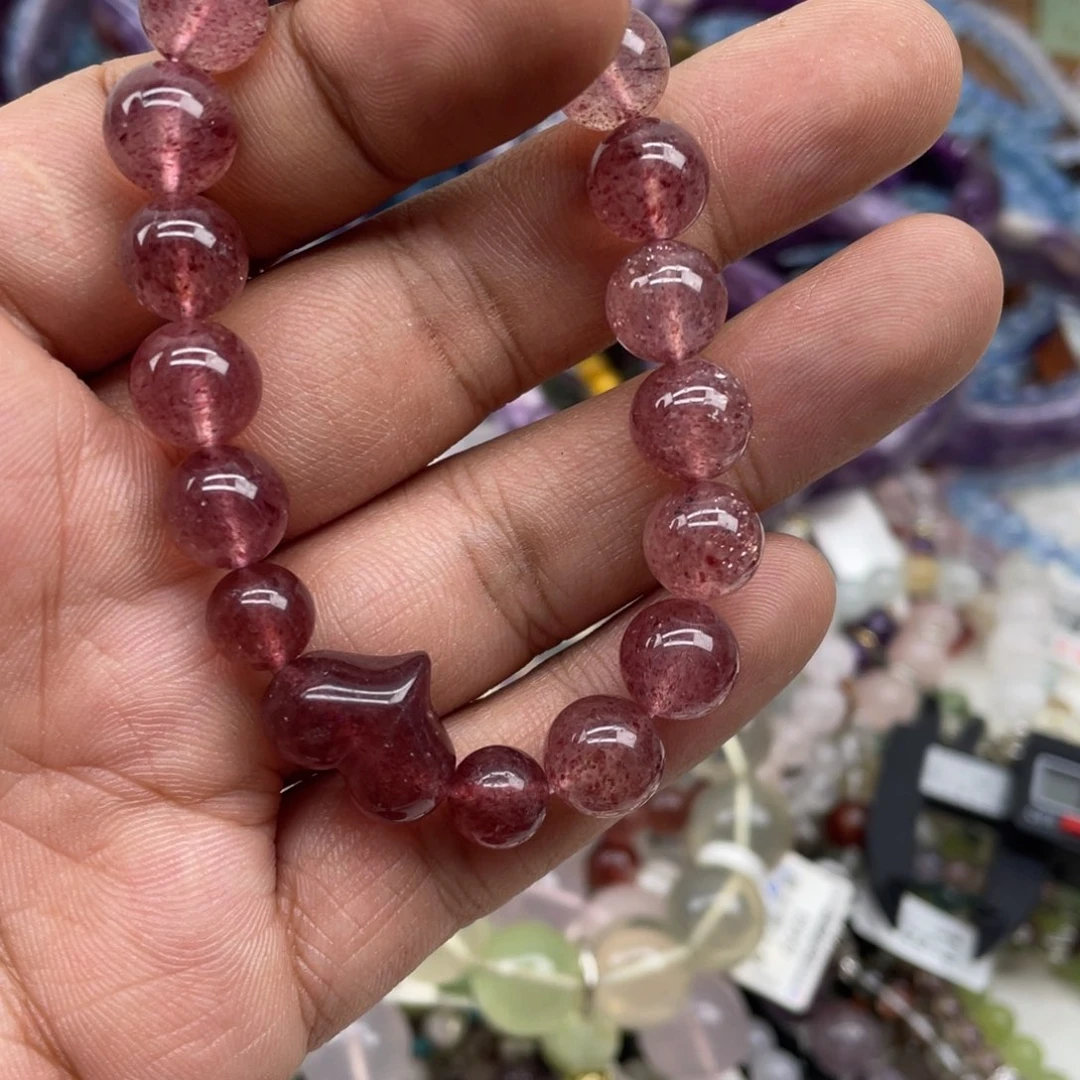 银S925镶嵌手链烟晶