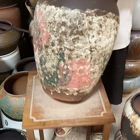 紫砂花盆口25高度36油画