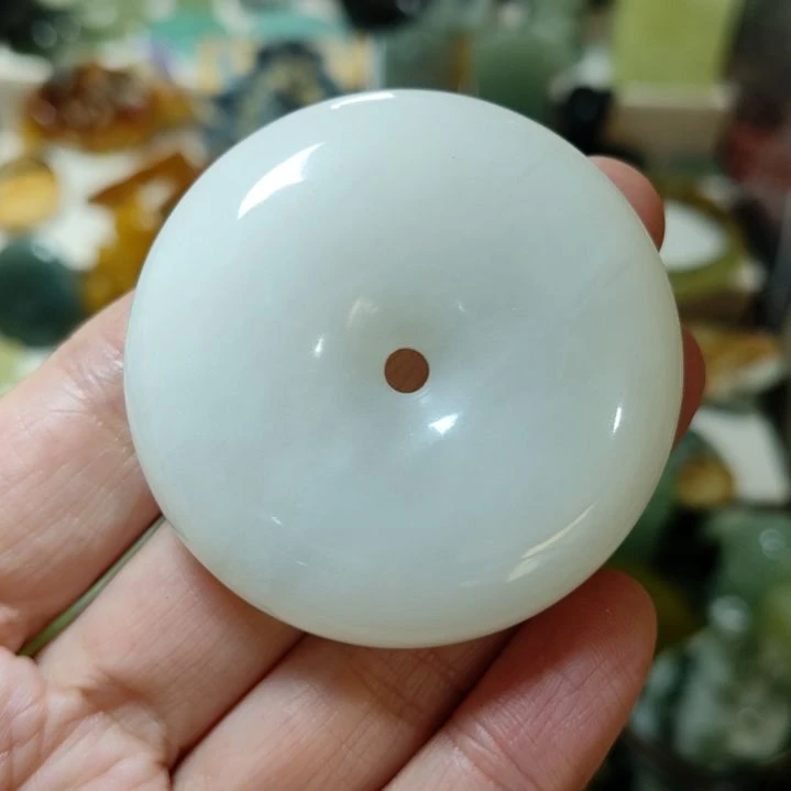 岫玉未镶嵌微瑕平安扣微瑕平安扣