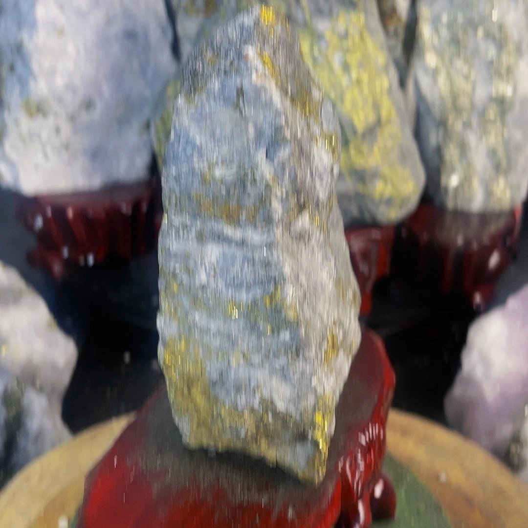 万***林有机玻璃天然金矿石手把件