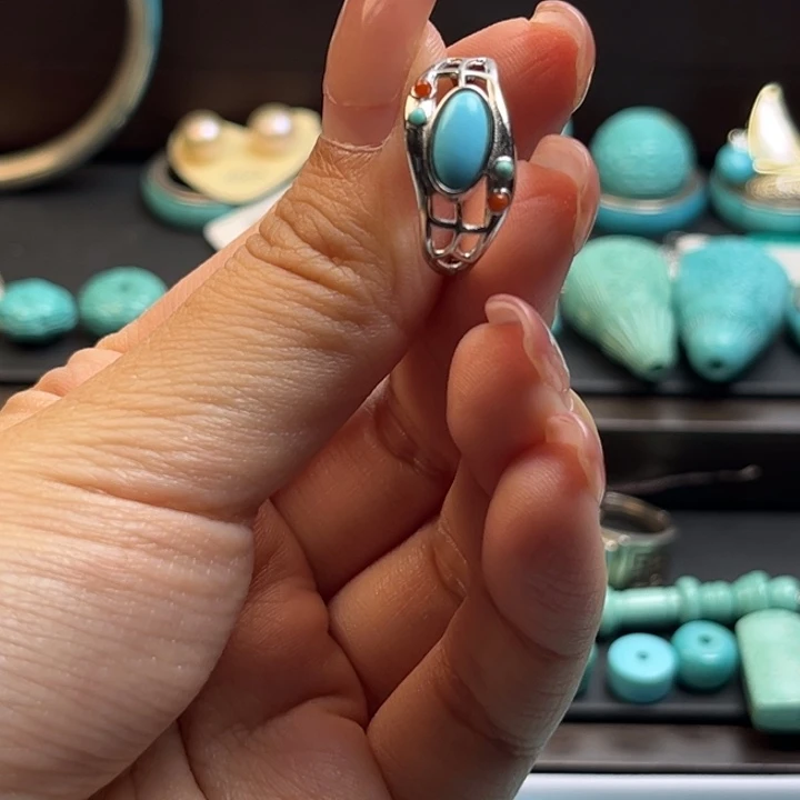 绿松石银S925镶嵌配饰