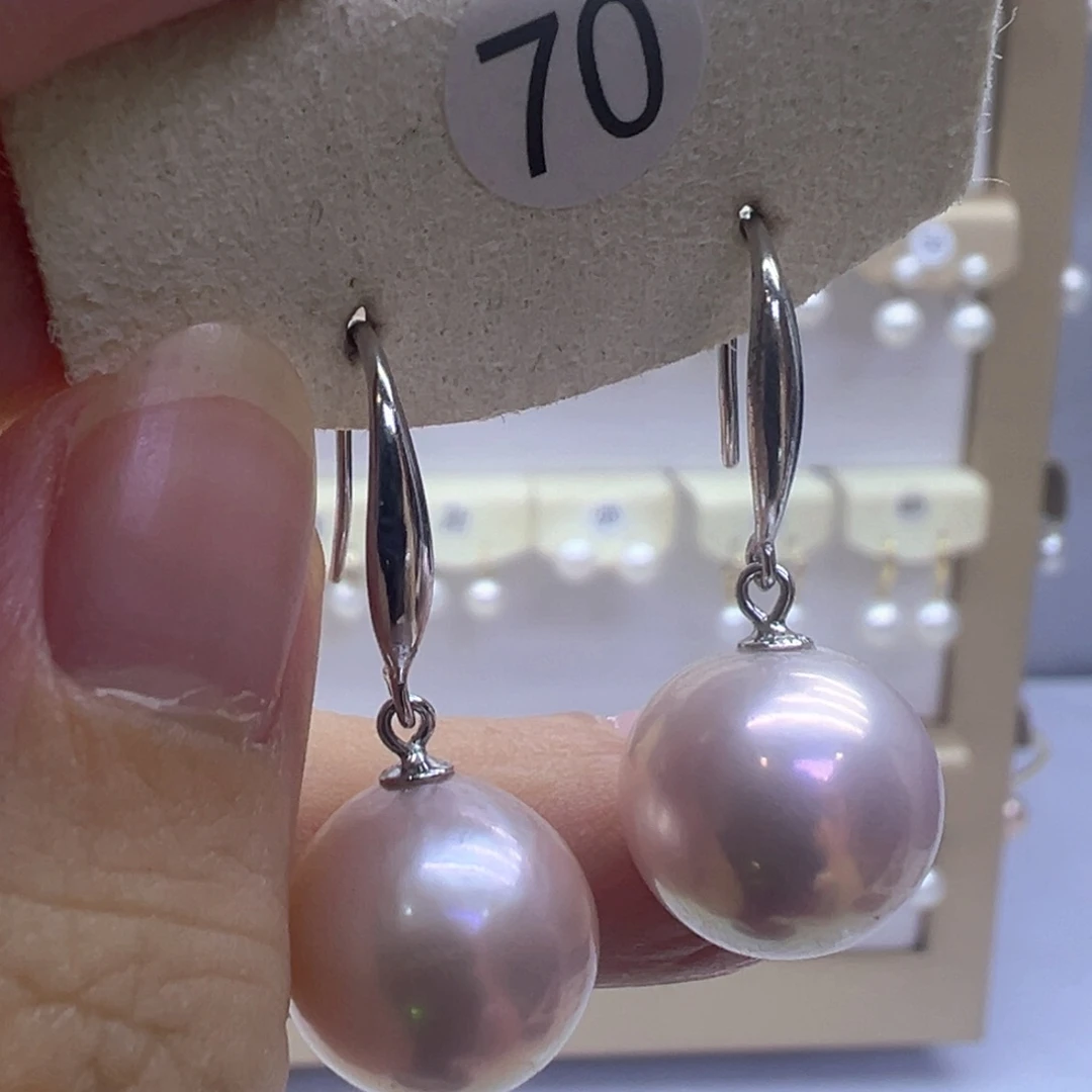 银S925镶嵌淡水珍珠耳饰