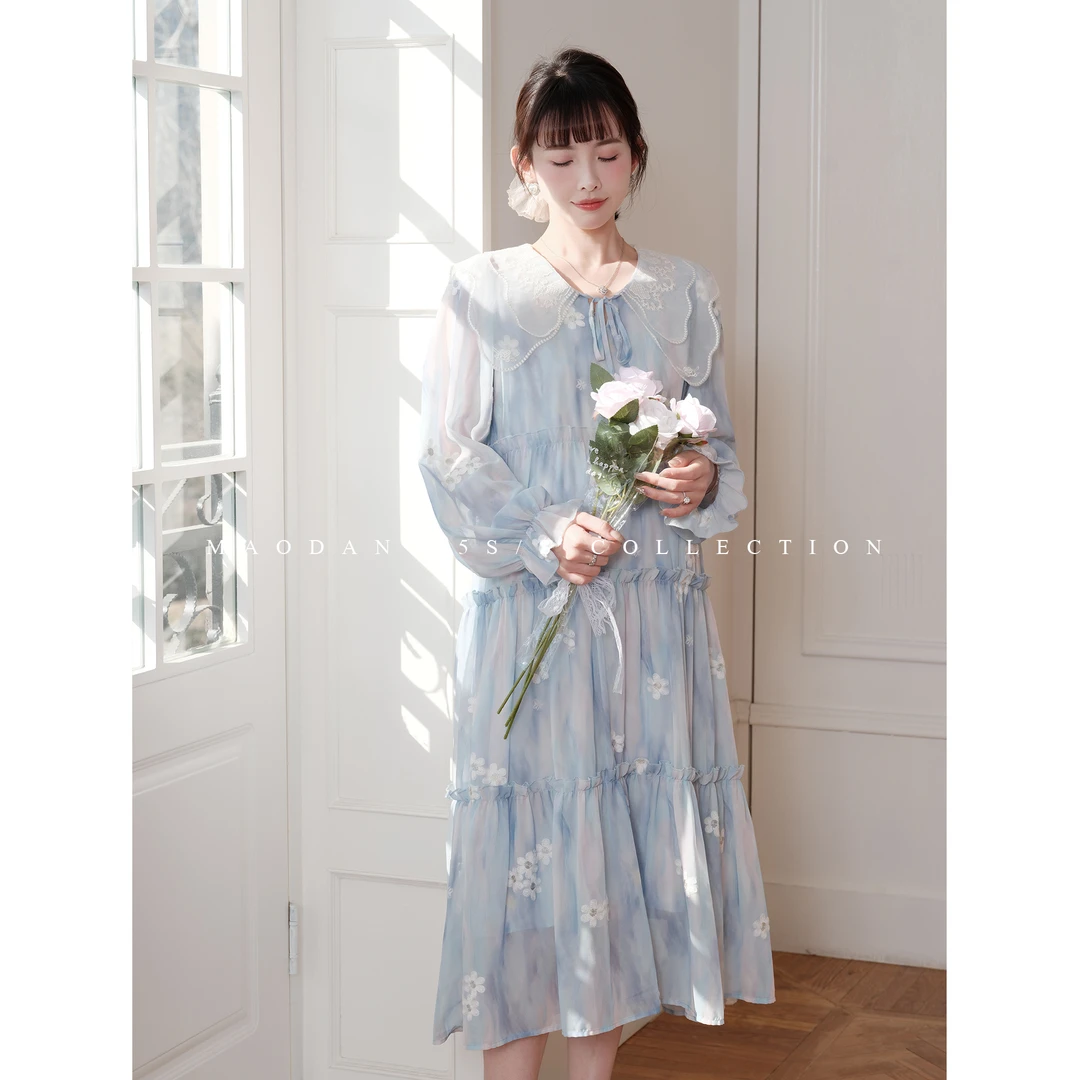 maodan/猫单【鸢尾花信】孕妇装春夏连衣裙仙女连衣裙2025新款春装.