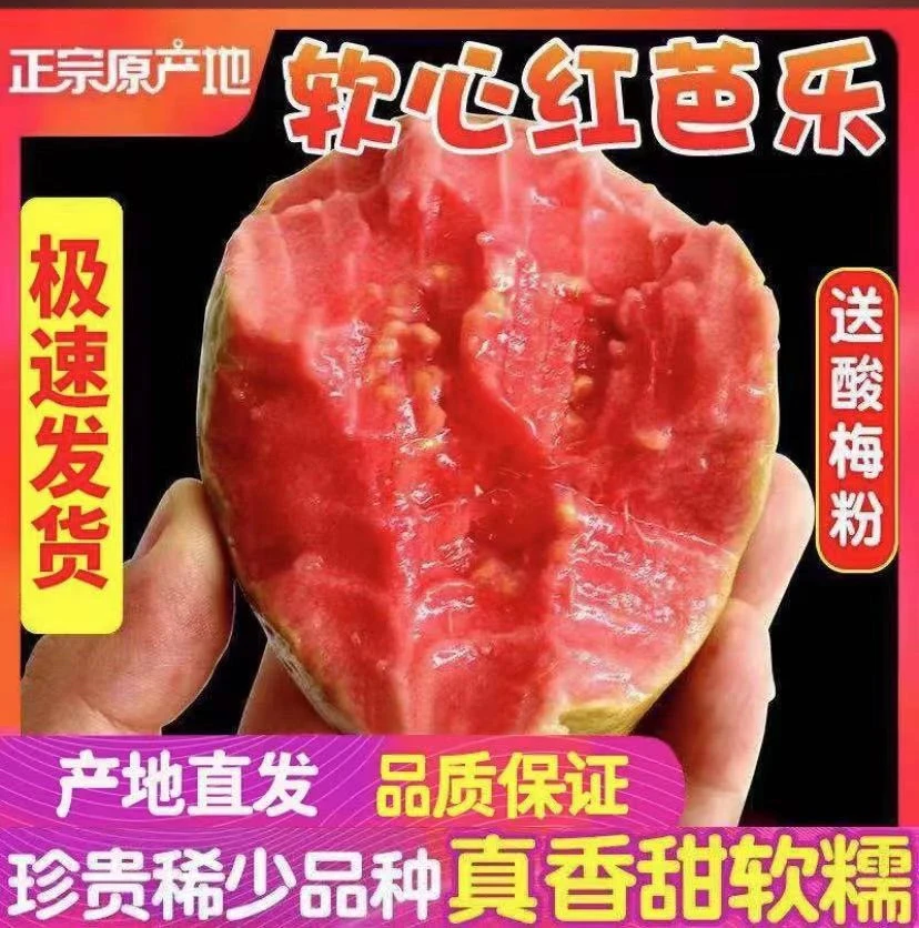 【京东➕EMS】香甜软糯广西香甜软心红心芭乐番石榴新鲜水果3/5斤