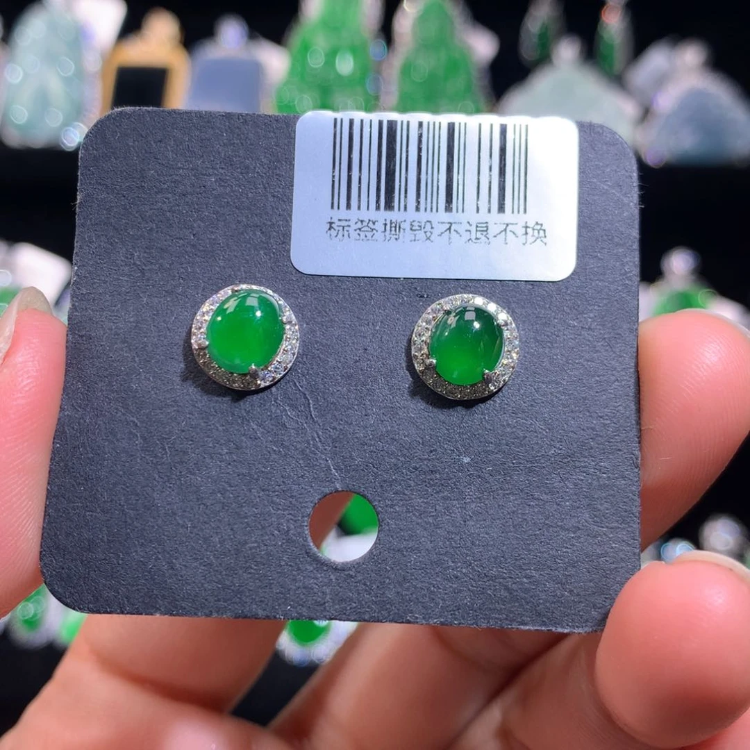 【闪购商品】翡翠银S925镶嵌颈饰天然翡翠