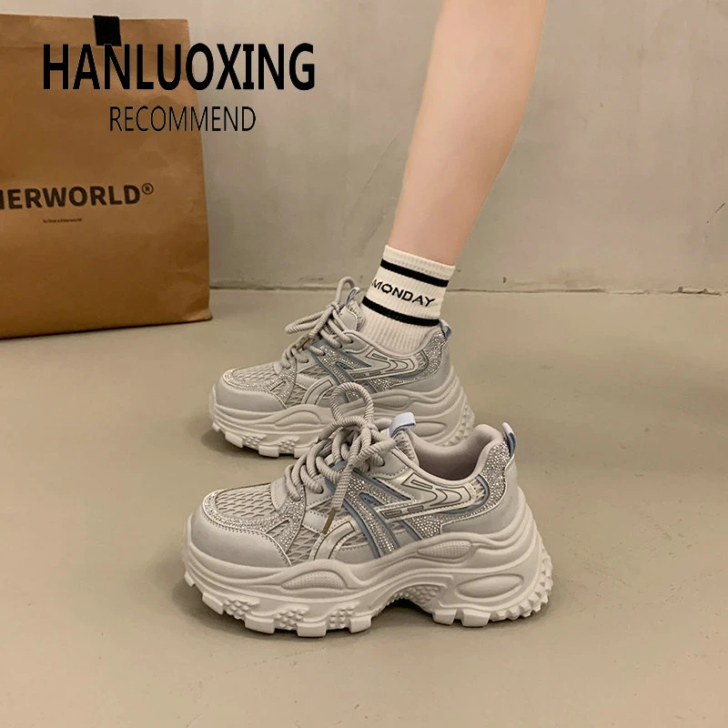 欧洲站厚底爆款老爹鞋女2025新款轻便增高松糕鞋时尚休闲运动女鞋