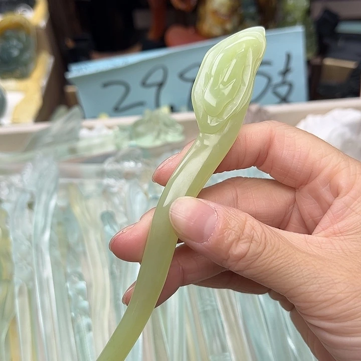 蛇纹石玉未镶嵌发簪