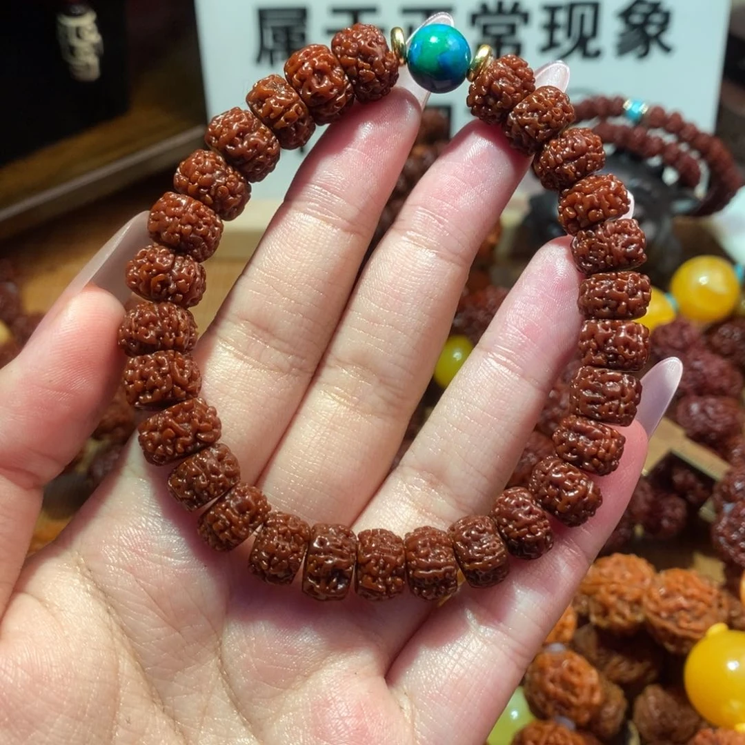 金刚菩提手串105双面单圈树王配饰绿