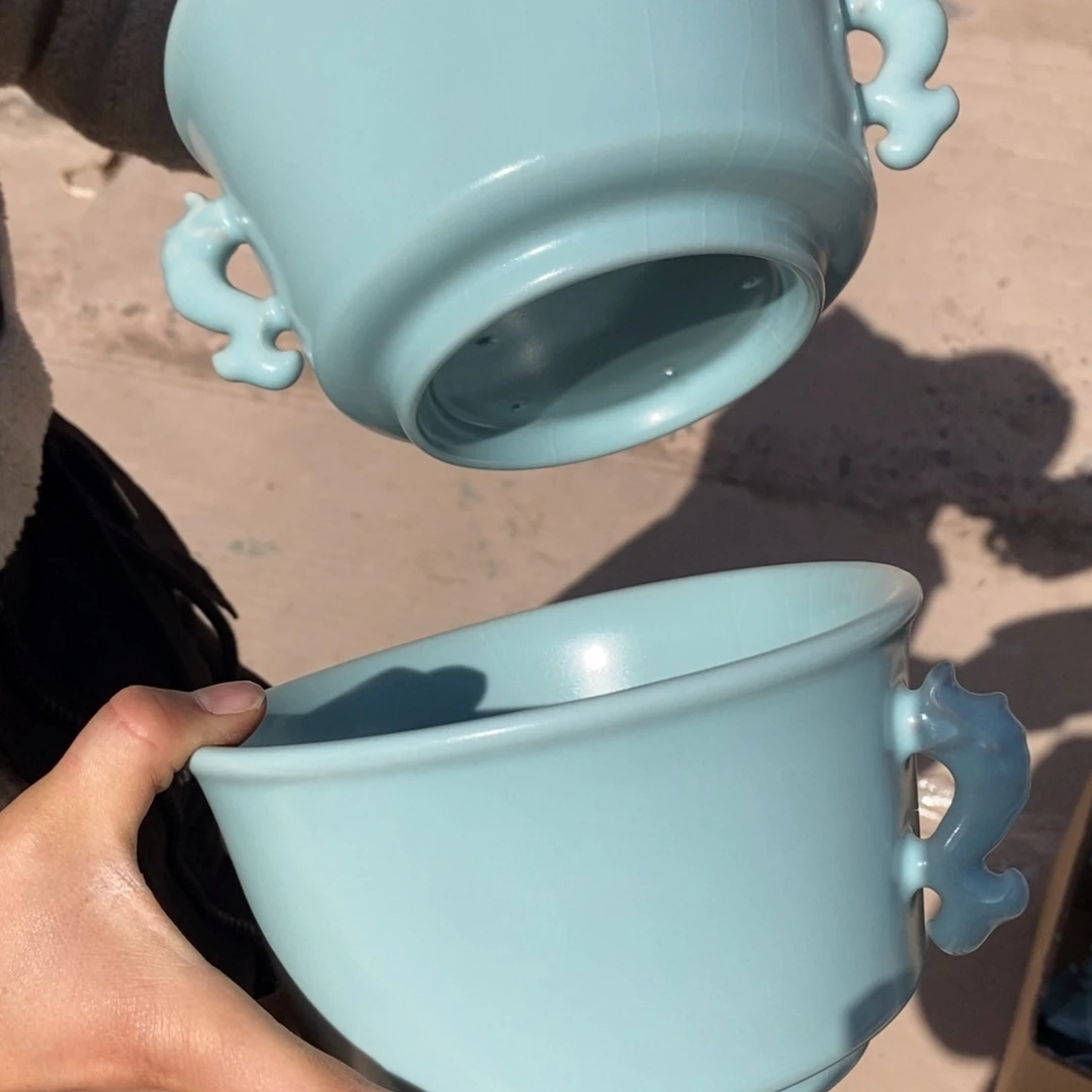 摆件无**一抱朴汝瓷仿古微瑕