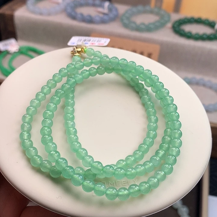 翡翠合金手链冰甜果绿项链，两用款，精品