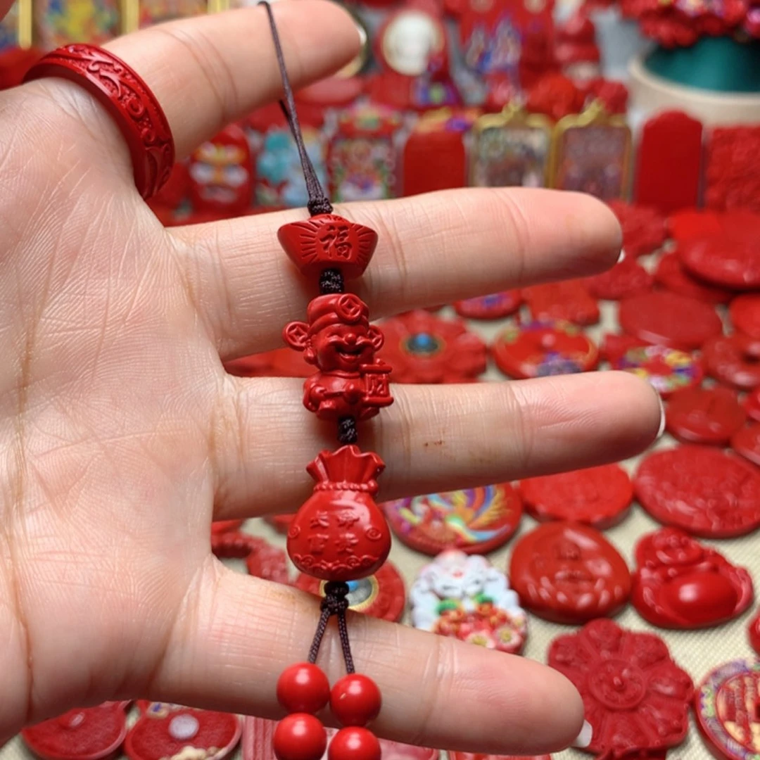 天然辰砂工艺品朱砂手机坠