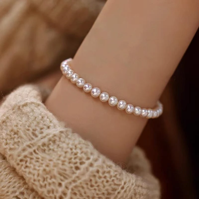淡水珍珠手链手串松紧绳款光泽好时尚简约气质2025新品