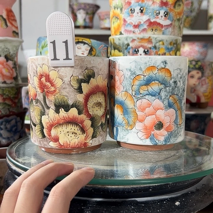 景德镇手绘花盆里面的高级盆