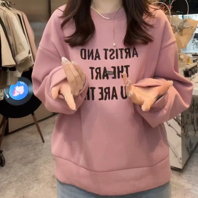 【北海道少女】卫衣女款爆款新款慵懒风字母卫衣厚LK2507913