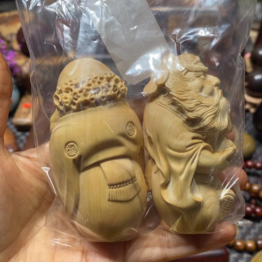 木桃***比黄杨木雕刻两个