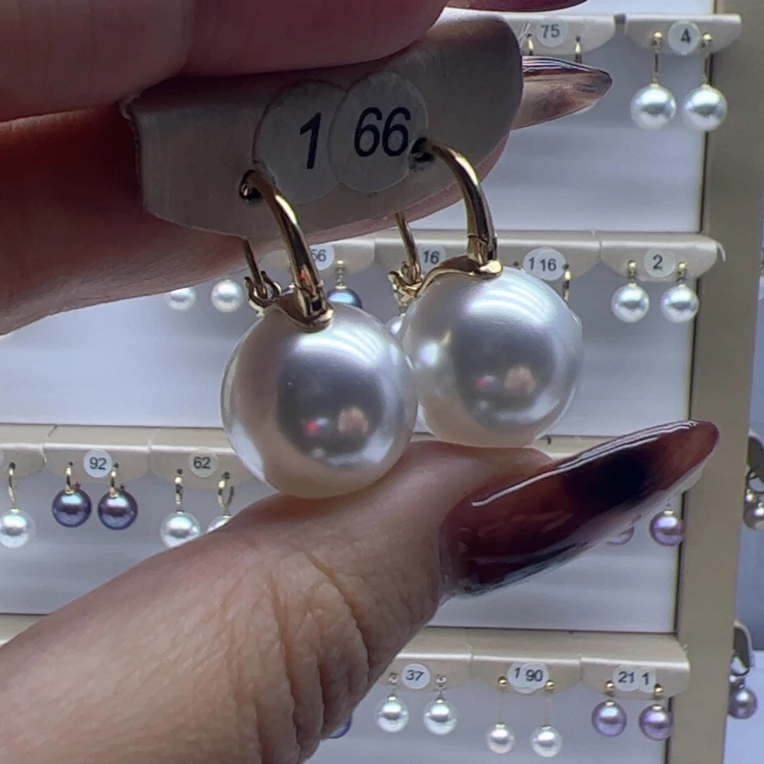 淡水珍珠耳饰18K金镶嵌