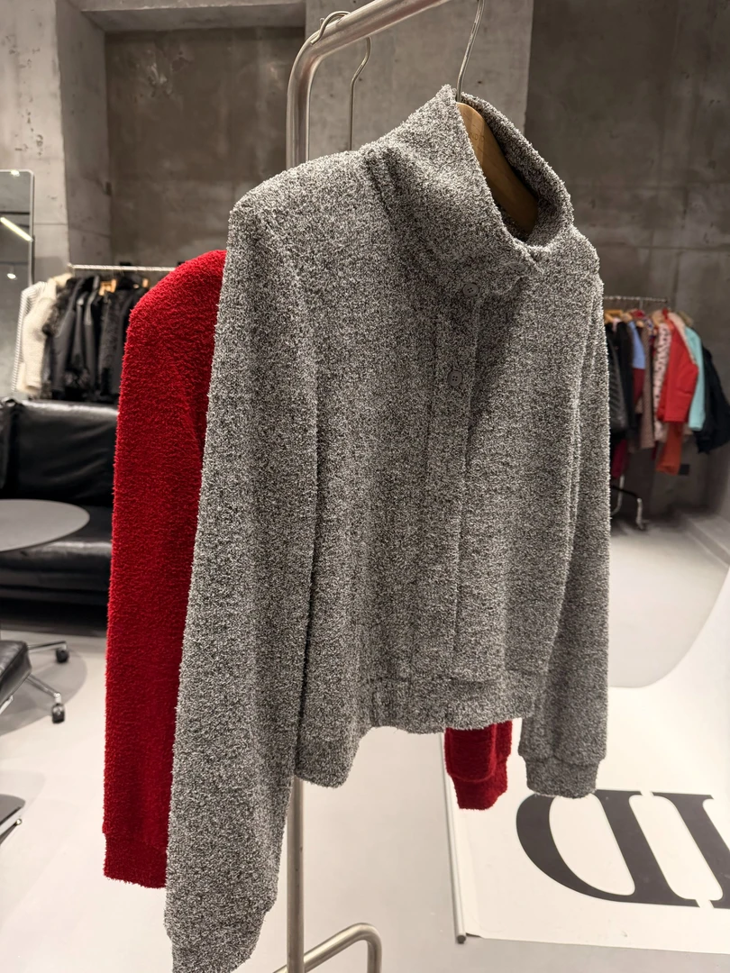 VIVISPLENDID21778#原创圣诞定制毛巾感软糯立领小毛织开衫