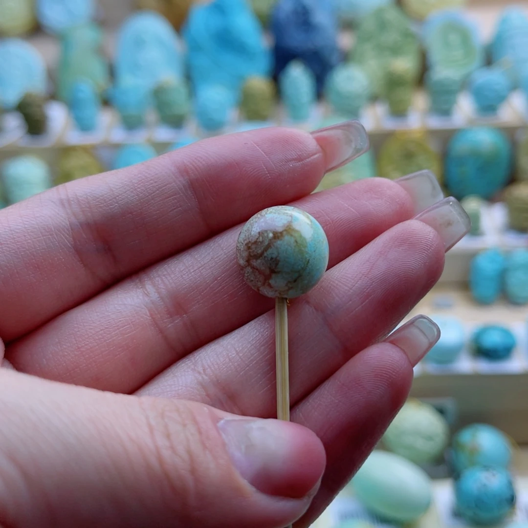 绿松石未镶嵌珠宝奇石14mm