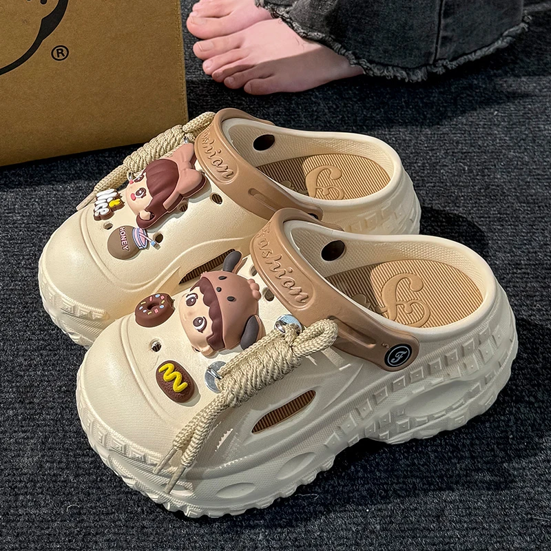 洞洞鞋女款镂空包头厚底拖鞋夏季防滑沙滩鞋女士2025新款爆款增高