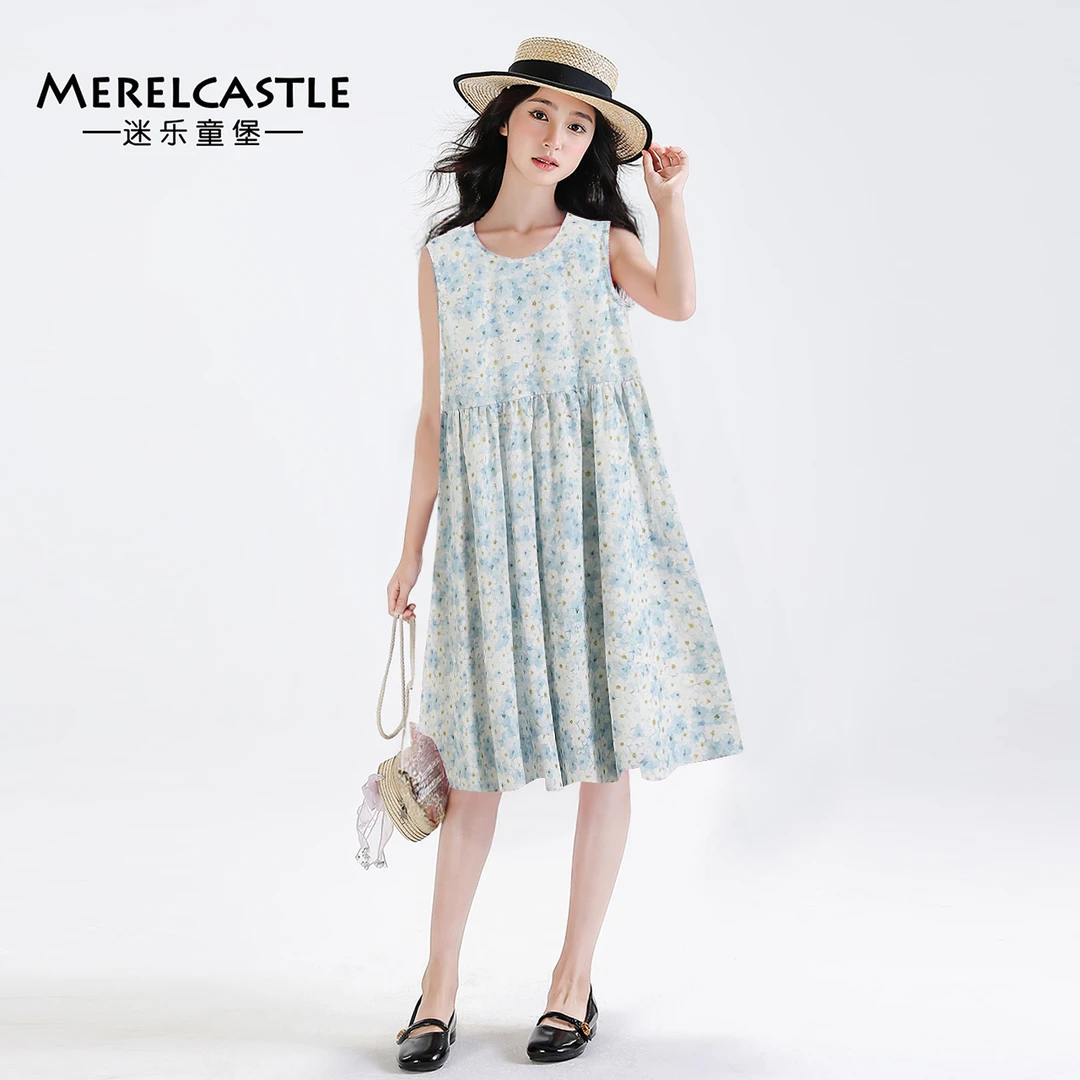 C5623女童满印碎花连衣裙