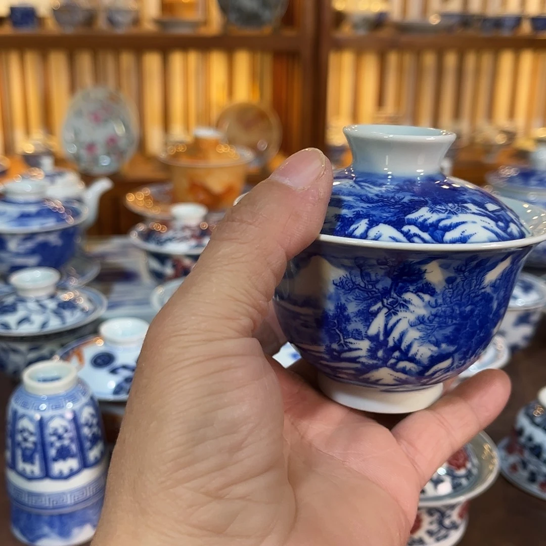 錡镇堂手工手绘盖碗