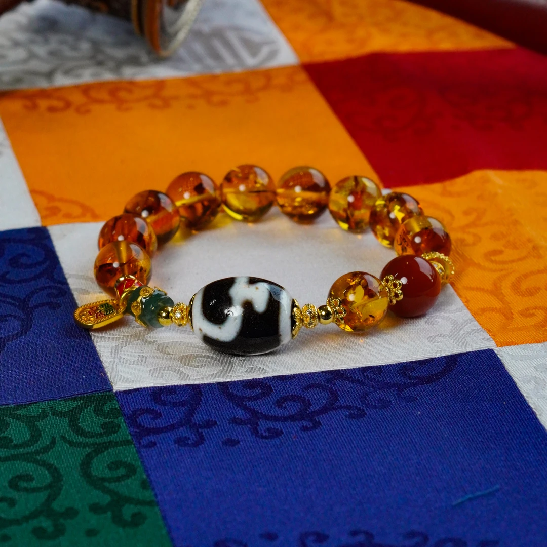 藏宝阁 ▎【土埋藏珠老料】宝瓶多宝手串702485