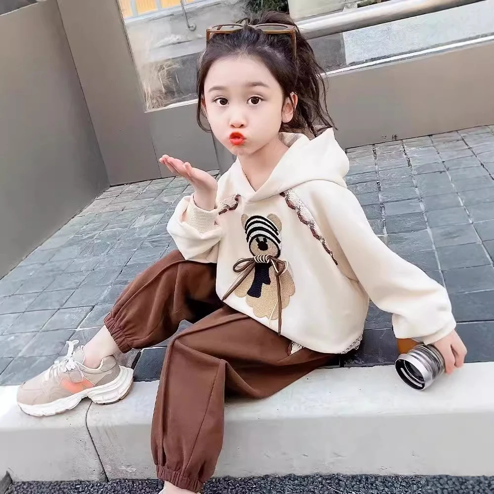 儿童女童洋气韩版时尚休闲春秋秋季套装童装2024年新款女童春秋装