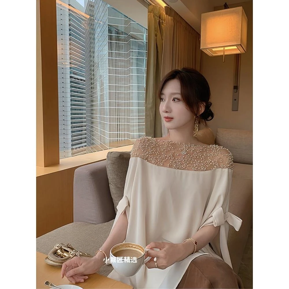 复古气质法式名媛高级感珍珠斗篷设计感小众上衣女新款法式半身裙