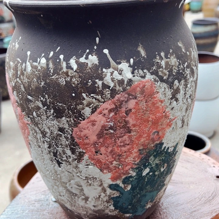 紫砂花盆高约28口约20