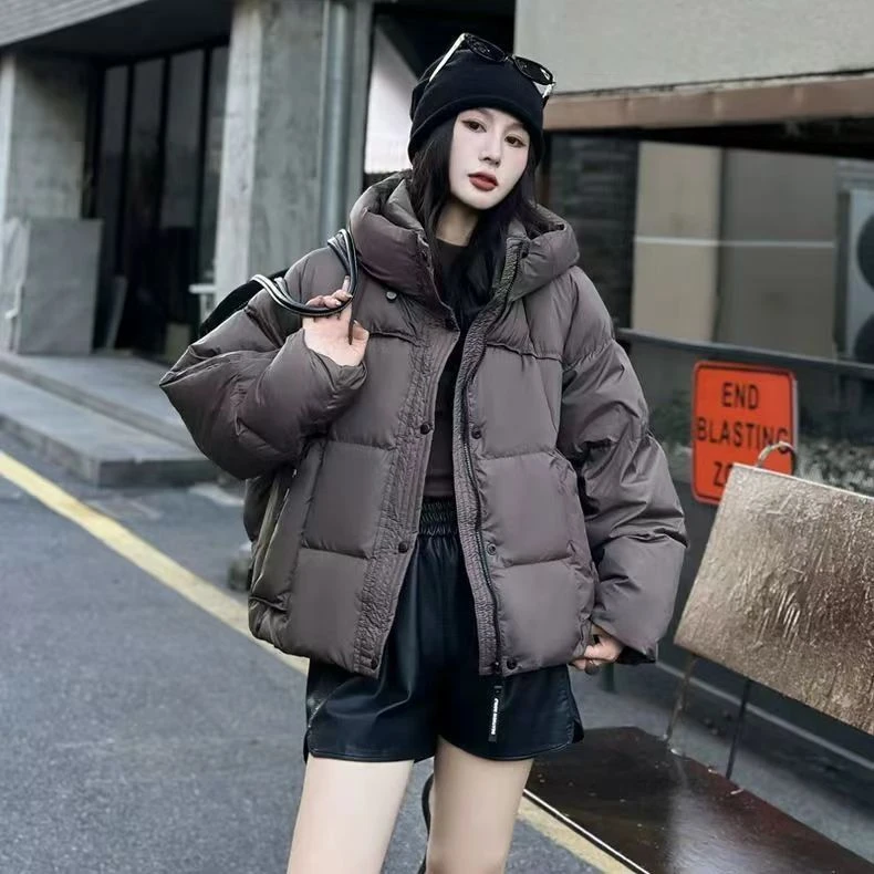 [ 8870]新款石墨烯羽绒服女短款连帽加厚保暖冬季外套韩版潮