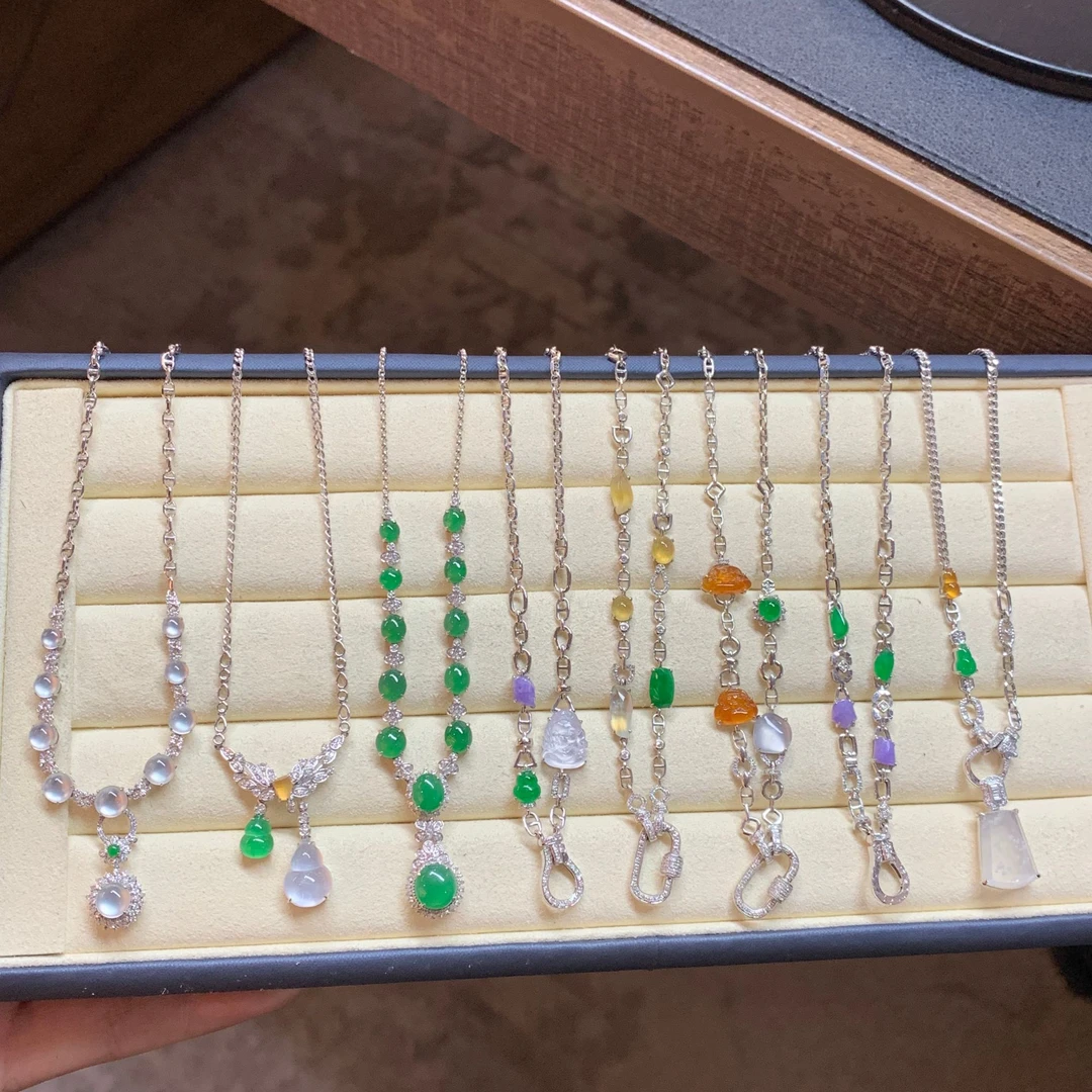 18K金镶嵌-项链-翡翠项链|AL019|多样性发其一