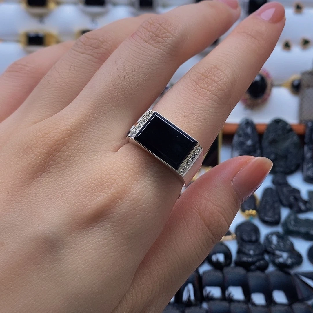 定制翡翠戒指银S925镶嵌